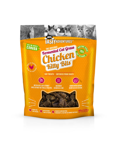 Jay's Fermented Cat Grass Chicken Kitty Bits (12 × 60 g)