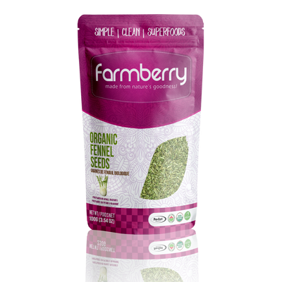 Farmberry Organic Fennel Seeds (14 × 100 g)