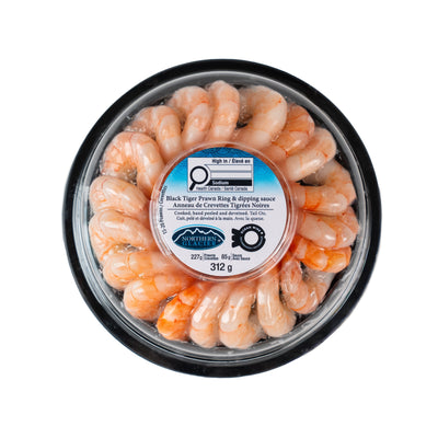 Northern Glacier Black Tiger Prawn Ring with Cocktail Sauce (12 × 312 g)