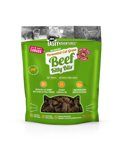 Jay's Fermented Cat Grass Beef Kitty Bits (12 × 60 g)