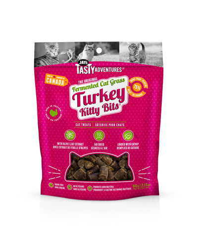 Jay's Fermented Cat Grass Turkey Kitty Bits (12 × 60 g)