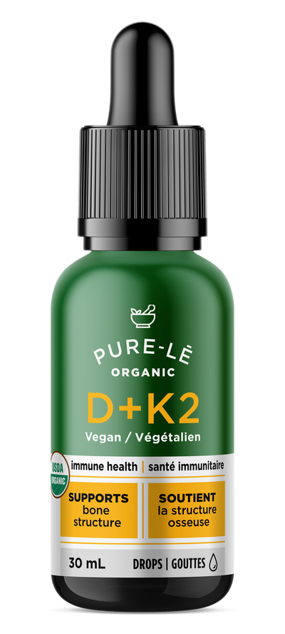 Pure-lē - Organic Vegan Vitamin D + K2 Drops (4 × 30 mL)