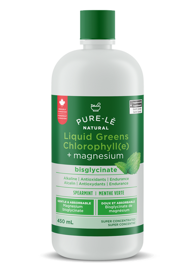 Pure-lē - Liquid Greens Chlorophyll + Magnesium, Spearmint (6 × 450 mL)