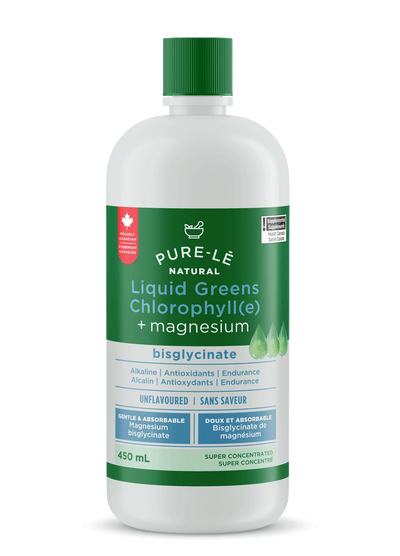 Pure-lē - Liquid Greens Chlorophyll + Magnesium, Unflavoured (6 × 450 mL)